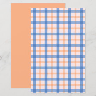 Blauw & Perzik Gingham Omkeerbaar Scrapbook Patroo