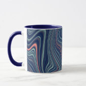 Blauw & Perzik Golvende Agaat Abstractie Mok (Links)