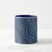 Blauw & Perzik Golvende Agaat Abstractie Mok (Midden)