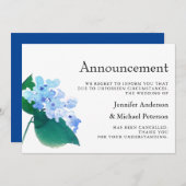 Blauw & Perzik Huwelijksannulering Aankondiging (Voorkant / Achterkant)