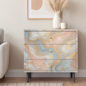 Blauw perzik pastel blush roze goud marmer patroon tissuepapier