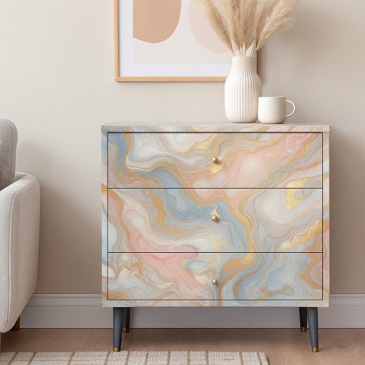 Blauw perzik pastel blush roze goud marmer patroon tissuepapier