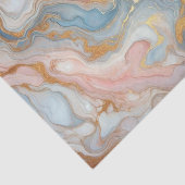 Blauw perzik pastel blush roze goud marmer patroon tissuepapier (Detail)