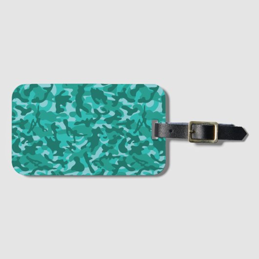 Blauw Perzisch Camouflage Bagagelabel (Voorkant (horizontaal))