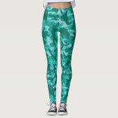 Blauw Perzisch Camouflage Leggings (Voorkant)