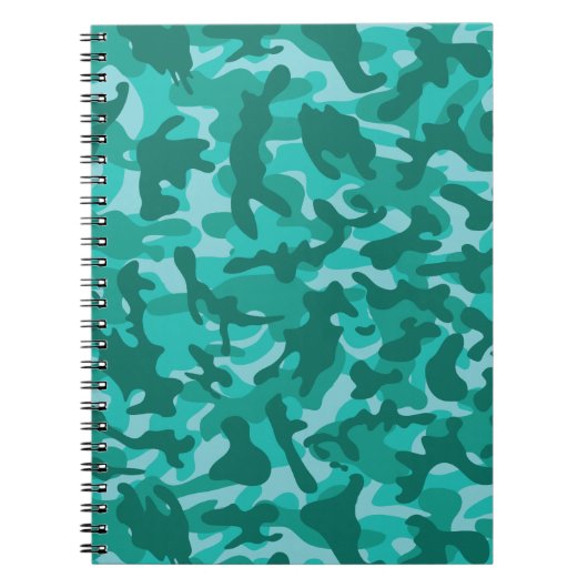 Blauw Perzisch Camouflage Notitieboek (Voorkant)