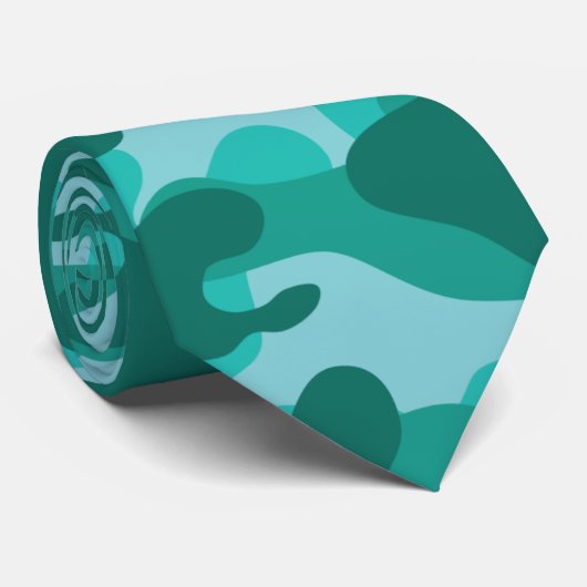 Blauw Perzisch Camouflage Stropdas (Opgerold)