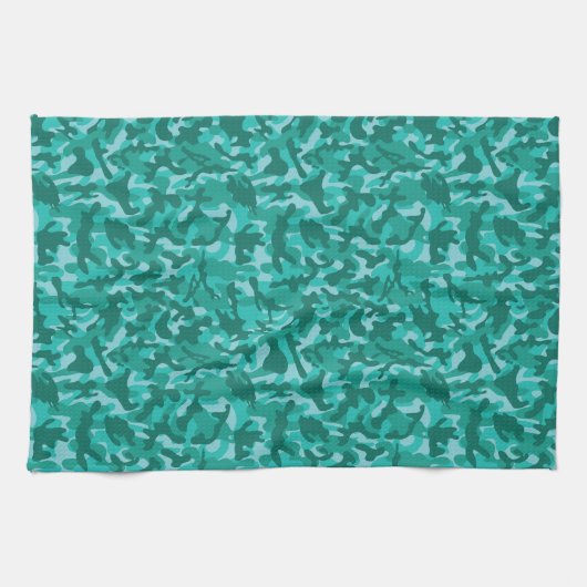 Blauw Perzisch Camouflage Theedoek (Horizontaal)