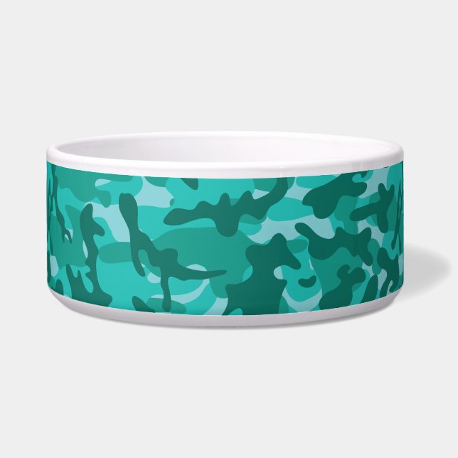 Blauw Perzisch Camouflage Voerbakje (Voorkant)