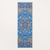 Blauw Perzisch Turks Rug Patroon Yogamat (Voorkant)