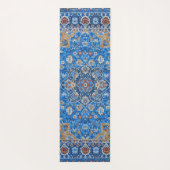 Blauw Perzisch Turks Rug Patroon Yogamat (Achterkant)