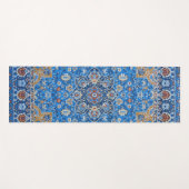 Blauw Perzisch Turks Rug Patroon Yogamat (Voorkant (horizontaal))