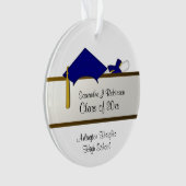 Blauw Pet Afstuderen Acrylversiering Ornament (voorkant)