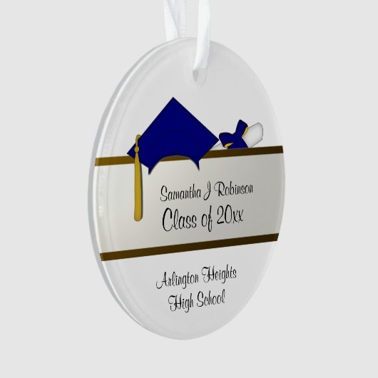 Blauw Pet Afstuderen Acrylversiering Ornament (voorkant)