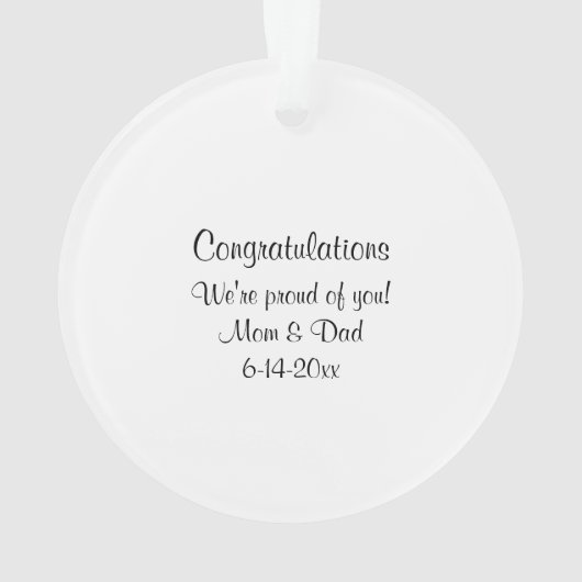 Blauw Pet Afstuderen Acrylversiering Ornament (achterkant)