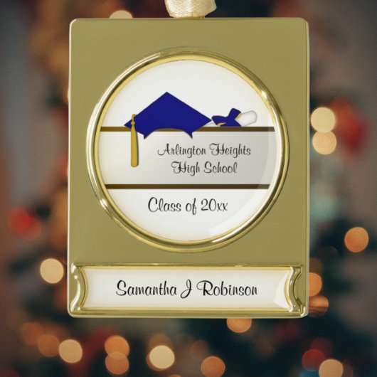 Blauw Pet Afstuderen Banner Ornament Verguld Banner Ornament