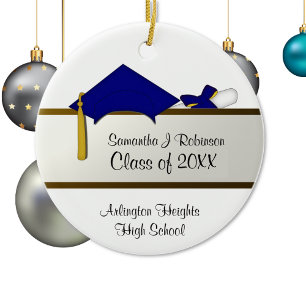 Blauw Pet Afstuderen Keramisch Ornament