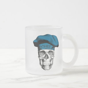 Blauw Pet Chef Skull Matglas Koffiemok