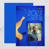 Blauw Pet en jurk met gouden kwastje Aankondiging (Voorkant / Achterkant)