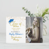 Blauw Pet Fotogradatie Uitnodiging (Staand voorkant)