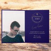 Blauw Pet Gefeliciteerd Afstuderen Foto Afstuderen Kaart