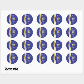 Blauw | Pet "Gold Afstuderen Wave Afstudeerder" Ronde Sticker (Vel)