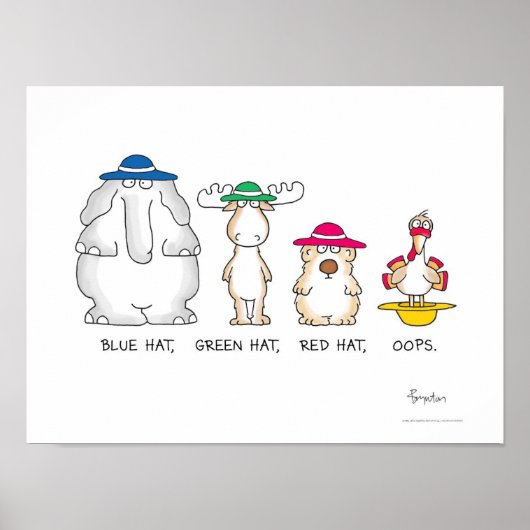 BLAUW PET, GROEN PET, OOPS poster van Sandra Boynt (Voorkant)