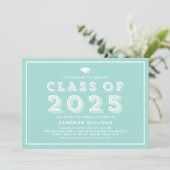 Blauw Pet Klasse van 2024 Retro Afstuderen Kaart (Staand voorkant)