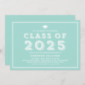 Blauw Pet Klasse van 2024 Retro Afstuderen Kaart (Voorkant / Achterkant)