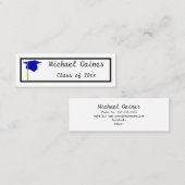 Blauw Pet - Naam Afstuderen Kaarten invoegen Mini Visitekaartje (Voorkant / Achterkant)