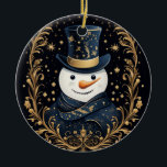 Blauw Pet Snowman Goud Decoratief Ornament<br><div class="desc">Mooie Blue Pet Snowman Goud Decoratief Ornament</div>
