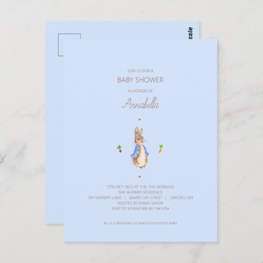 Blauw Peter het Konijn Briefkaart (Voorkant / Achterkant)