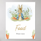 Blauw Peter Konijn Baby shower Eten Poster (Voorkant)