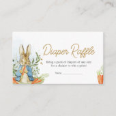 Blauw Peter Konijn Baby shower Luier Raffle Informatiekaartje (Voorkant)