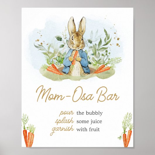 Blauw Peter Konijn Baby shower Moeder Osa Bar Poster (Voorkant)
