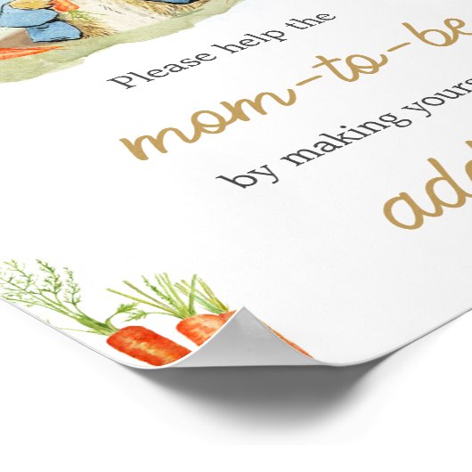 Blauw Peter Rabbit Baby shower Envelope Station Poster (Hoek)