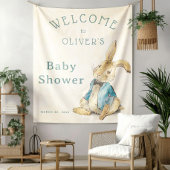blauw Peter Rabbit Baby shower Wandkleed