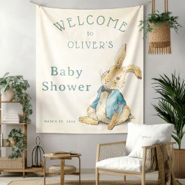  blauw Peter Rabbit Baby shower Wandkleed