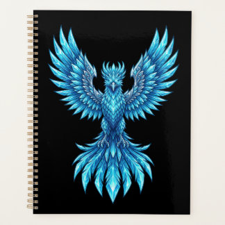 Blauw Phoenix Opkomend Notitieboek - Fantasie Kuns
