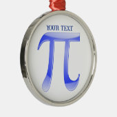 Blauw Pi-symbool Kerstmis Metalen Ornament (Rechts)