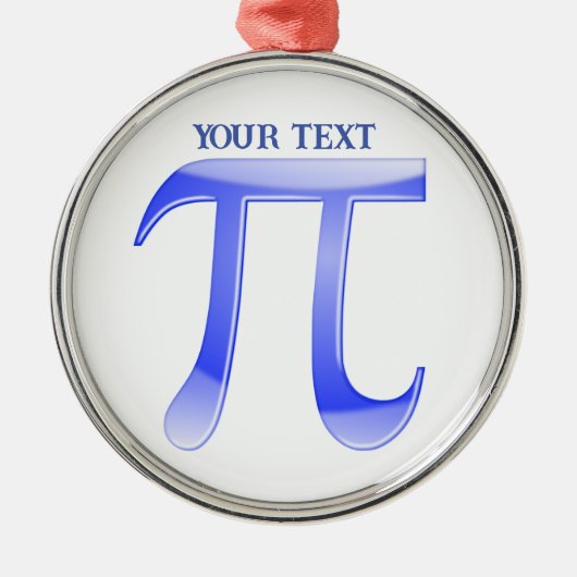 Blauw Pi-symbool Kerstmis Metalen Ornament (Voorkant)