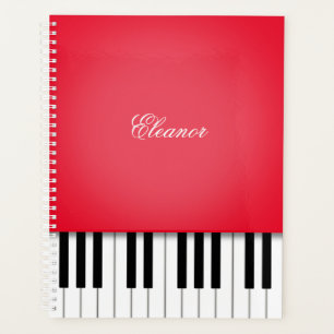 Blauw pianomuziektoetsenbord Gepersonaliseerd Planner