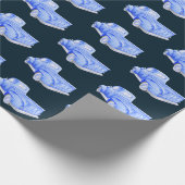 BLAUW PICK UP TRUCK CADEAUPAPIER (Hoek)