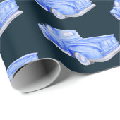 BLAUW PICK UP TRUCK CADEAUPAPIER (Rol Hoek)