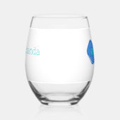 Blauw Pickleball Paddle & Ball Gepersonaliseerde P Wijnglas Zonder Voet (Links)