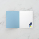 Blauw Pickleball Paddle en Bal Bedankkaart (Binnen)