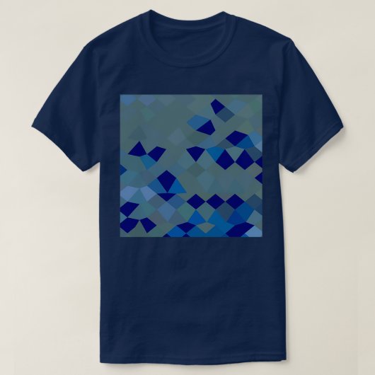 Blauw pigment Abstract laag veelhoek achtergrond T-shirt (Design voorkant)