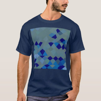Blauw pigment Abstract laag veelhoek achtergrond T-shirt