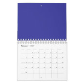Blauw (pigment) (effen kleur) kalender (Feb 2027)