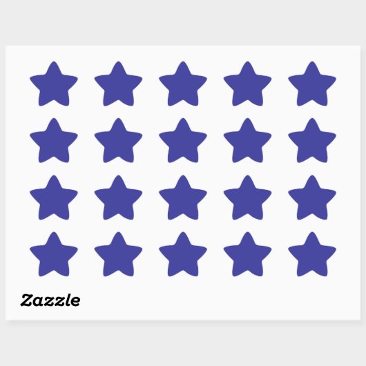 Blauw (pigment) (effen kleur) ster sticker (Vel)